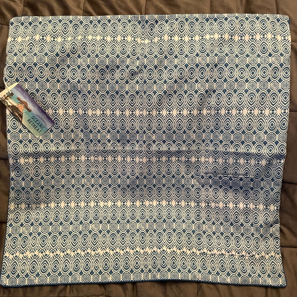 Oceanic retreat 24” x 24” with pocket pillow cover